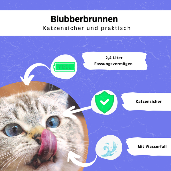 Automatischer Trinkwasserbrunnen für Katzen - Blubberbrunnen® von KleineKatze™