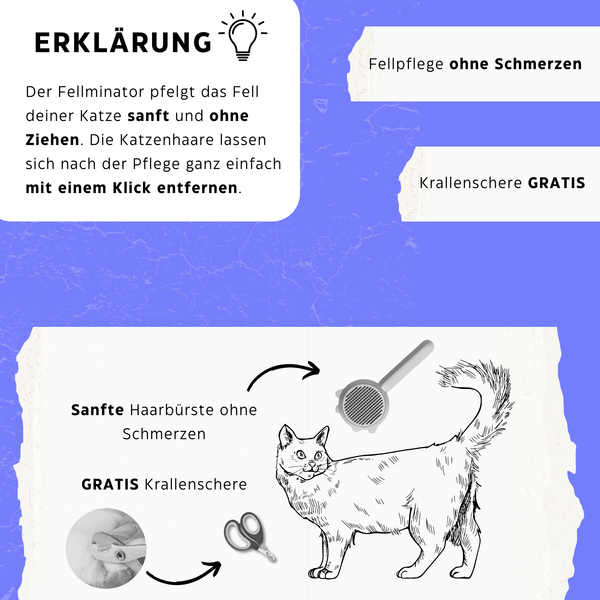 Katzenfellbürste - Fellminator® von Kleine Katze™