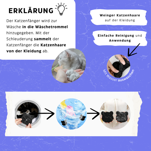 2x Tierhaar-Fänger für Waschmaschine - Haarfänger® von KleineKatze™