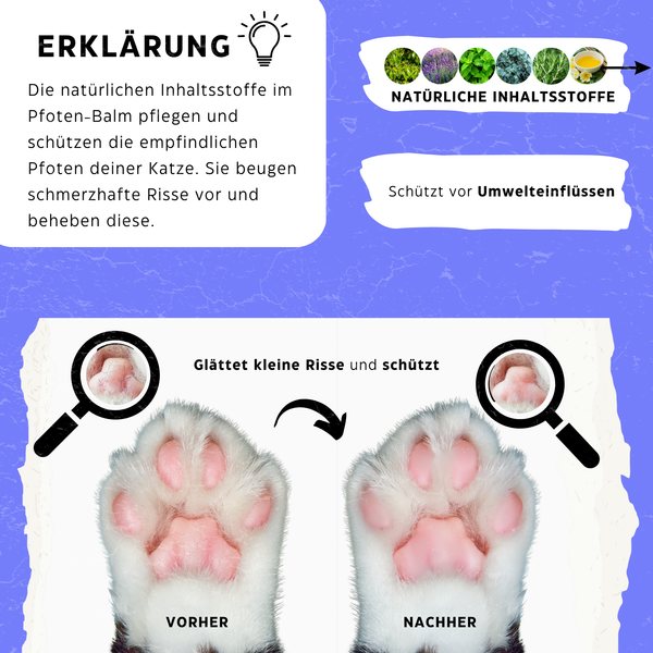 SALE | Pfotenbalsam für Katzen - pflegt die Pfötchen deiner Fellnase - Pfotenbalm von KleineKatze™