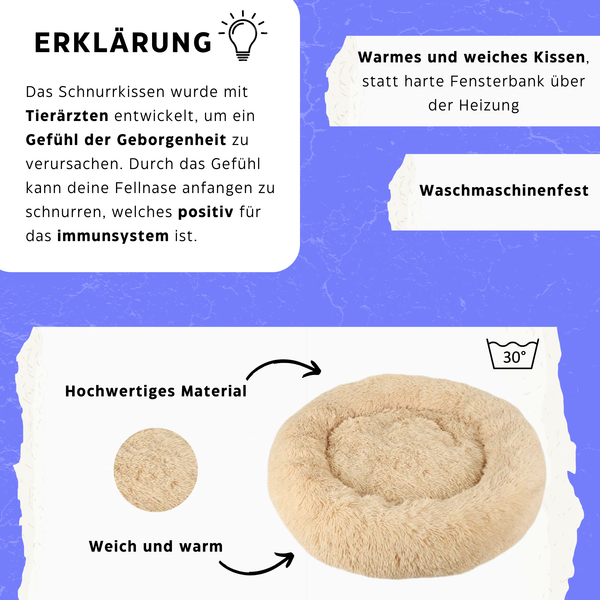 Flauschiges Katzenbett - Schnurrkissen® von KleineKatze™